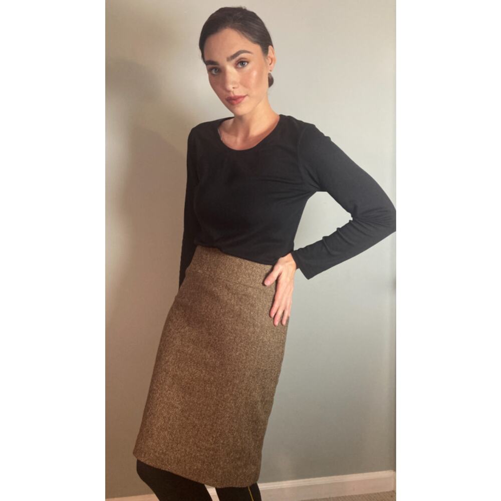 Calypso Cristianne Celle Wool Tweed Pencil Straight Skirt Classic Elegance ~Sz M